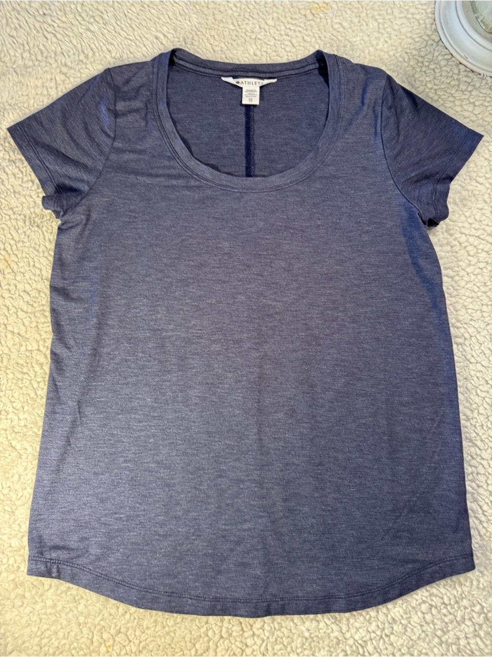 Athleta Scoop Neck Short Sleeve Tee - Heather Blue Size XS